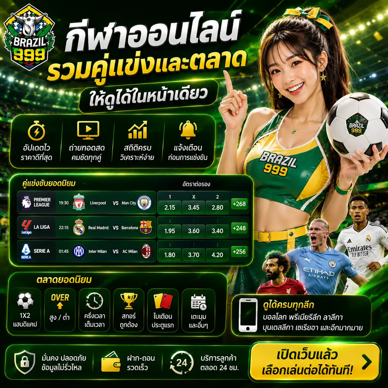 กีฬาออนไลน์ รวมคู่แข่งและตลาดให้ดูได้ในหน้าเดียว